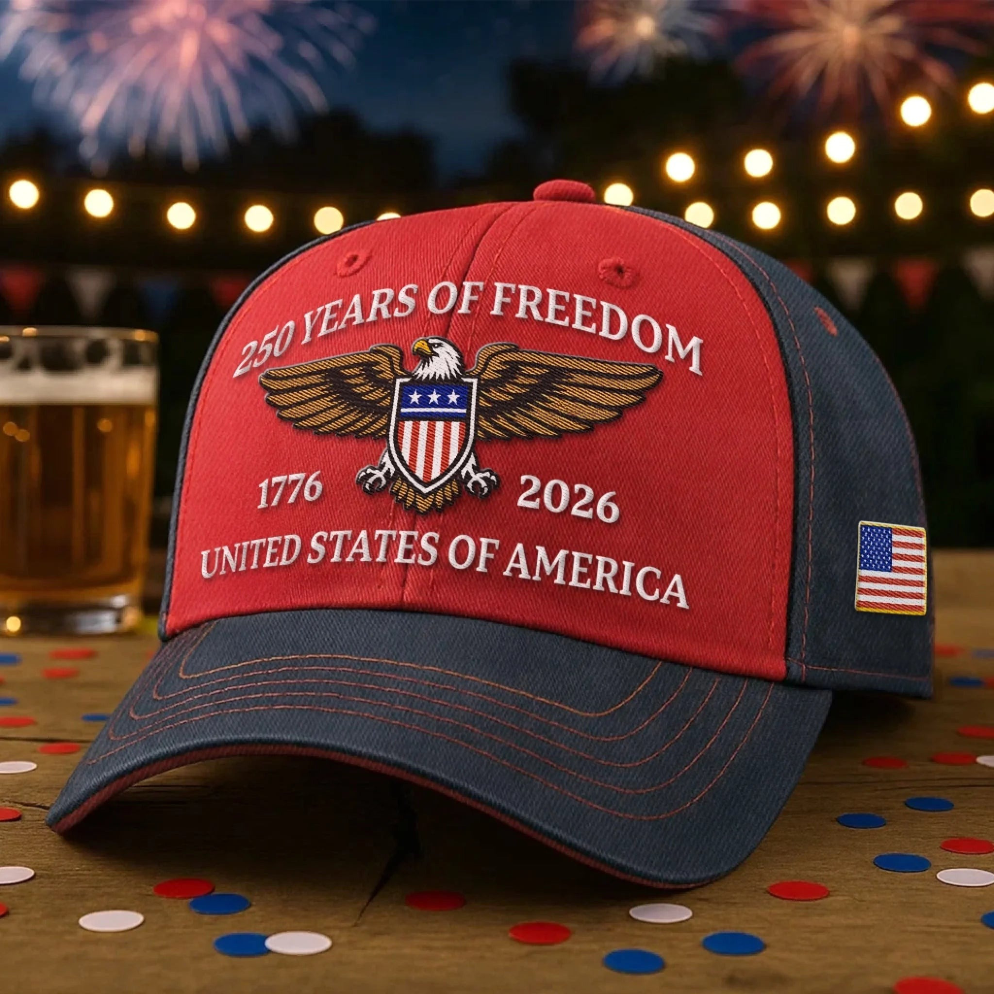 250 Years Of Freedom Hat Eagle USA Flag 1776 2026 United States Of America Patriotic Gifts Basgiathsweatshirts