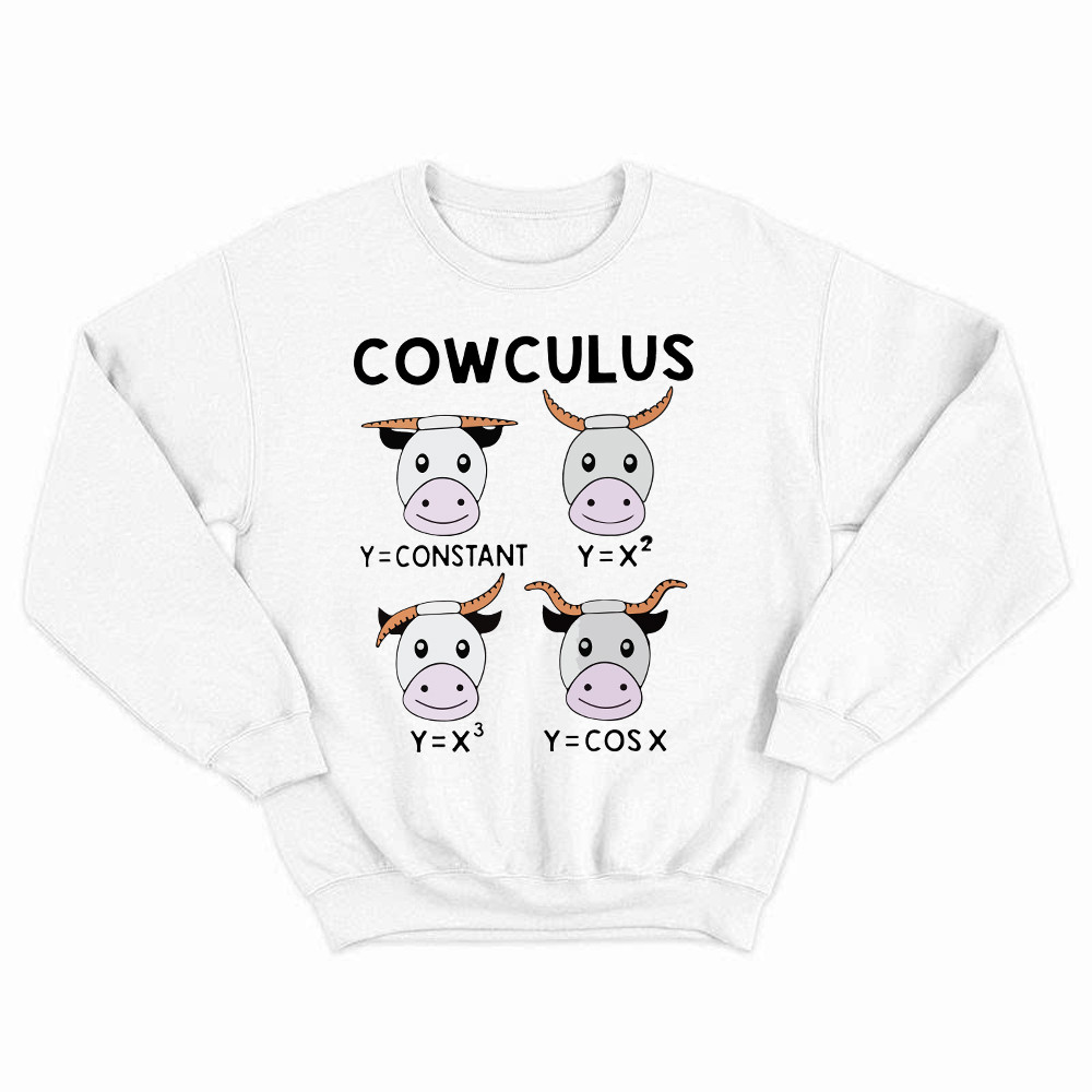 Cowculus Sweatshirt Funny Design Cow Learns Math Gifts For Everyone Basgiathsweatshirts