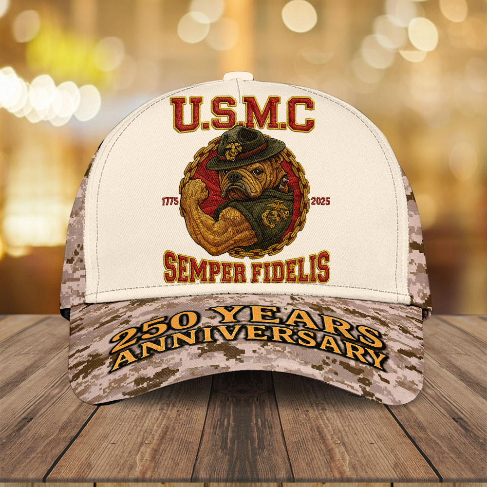 Devil Dog USMC 250 Years Anniversary Hat Semper Fidelis Ball Cap Good Gifts For Veterans Basgiathsweatshirts