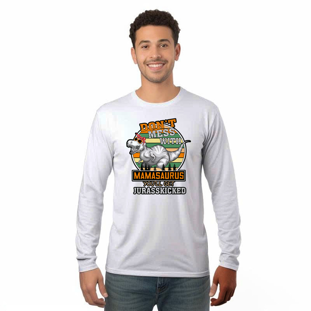 Don’t Mess With Grandmasaurus Long Sleeve Shirt Funny Dinosaur Shirts Gift For Grandma Basgiathsweatshirts