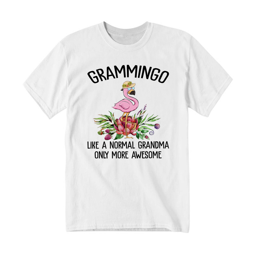 Gramming Like A Normal Grandma Only More Awesome T-Shirt Funny Flamingo Shirts Grandma Gift Basgiathsweatshirts