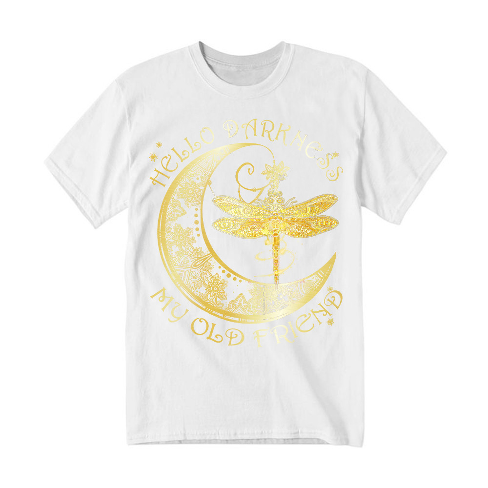 Hello Darkness My Old Friend Shirt Dragonfly Moon Graphic T-Shirt Gift For Men Basgiathsweatshirts