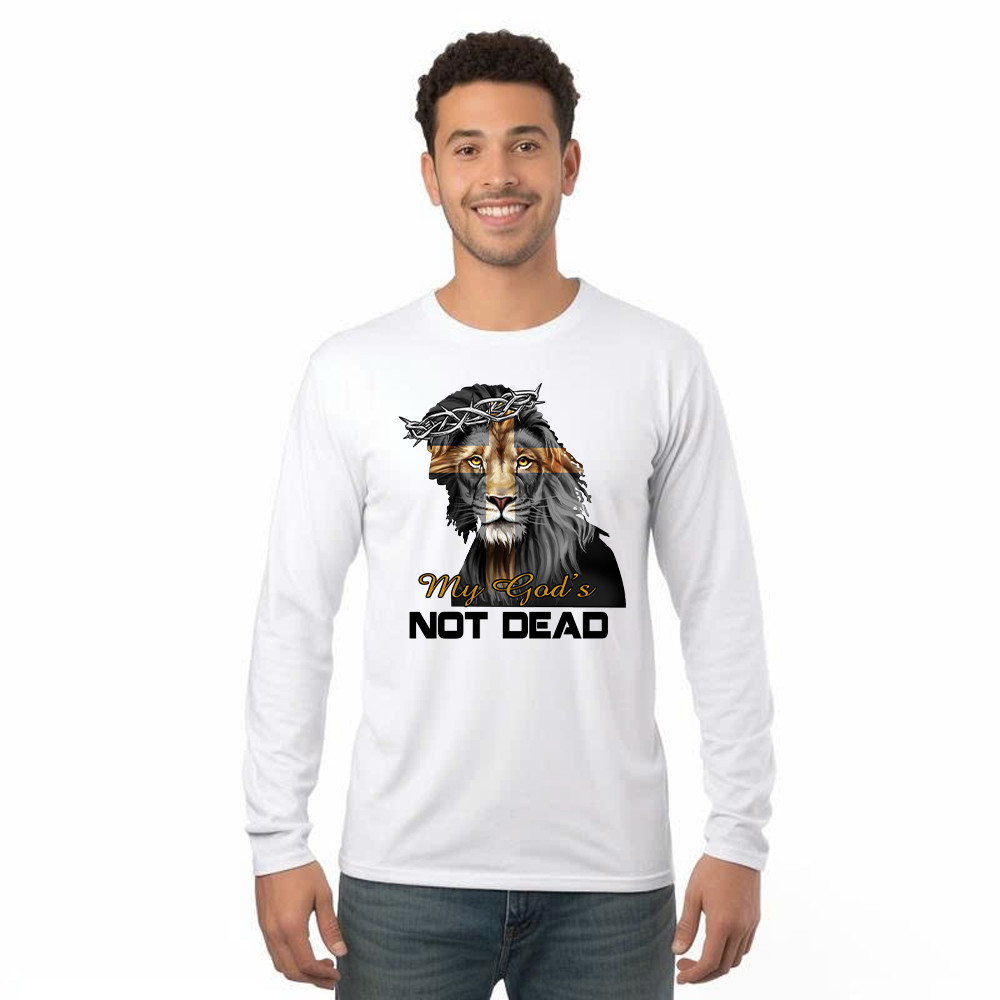 Lion Jesus My God’s Not Dead Long Sleeve Shirt Faith Mens Christian Clothing Gifts For Him Basgiathsweatshirts