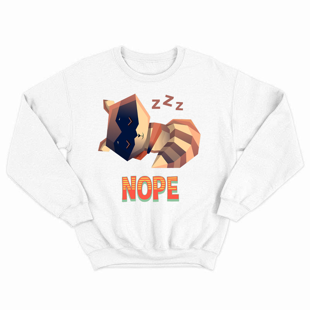 Racoon Sleeping Nope Sweatshirt Funny Raccoon Shirt Related Themed Gifts Basgiathsweatshirts