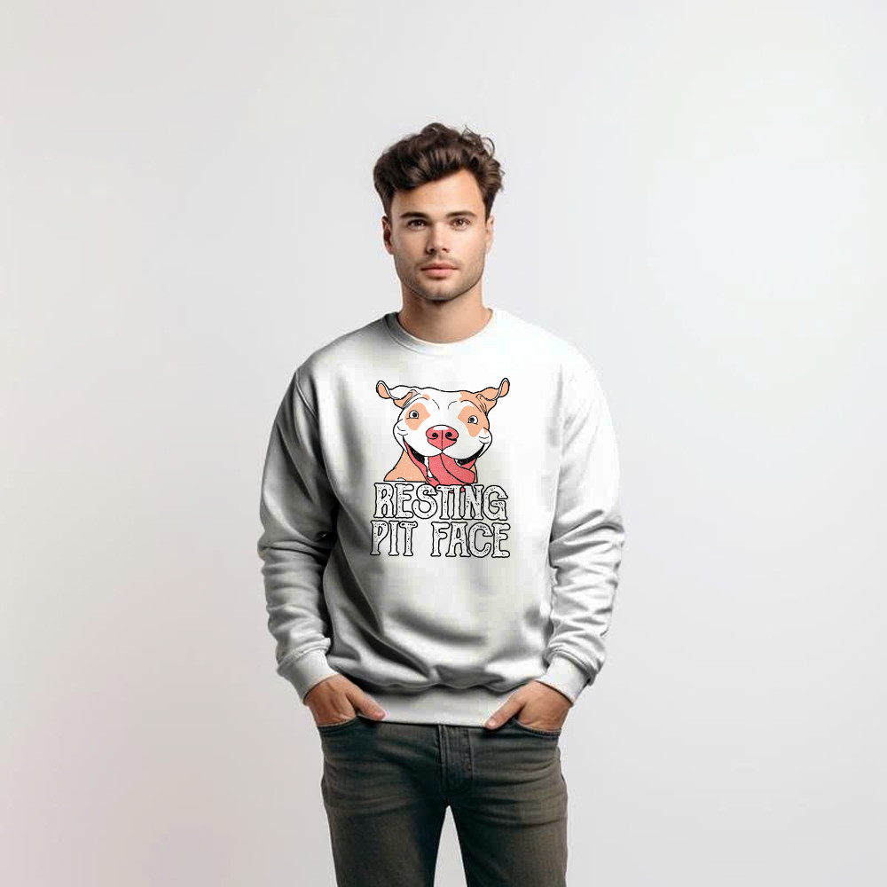 Resting Pit Face Shirt Funny Pitbull Graphic Sweatshirt Gifts For Dog Owners Basgiathsweatshirts