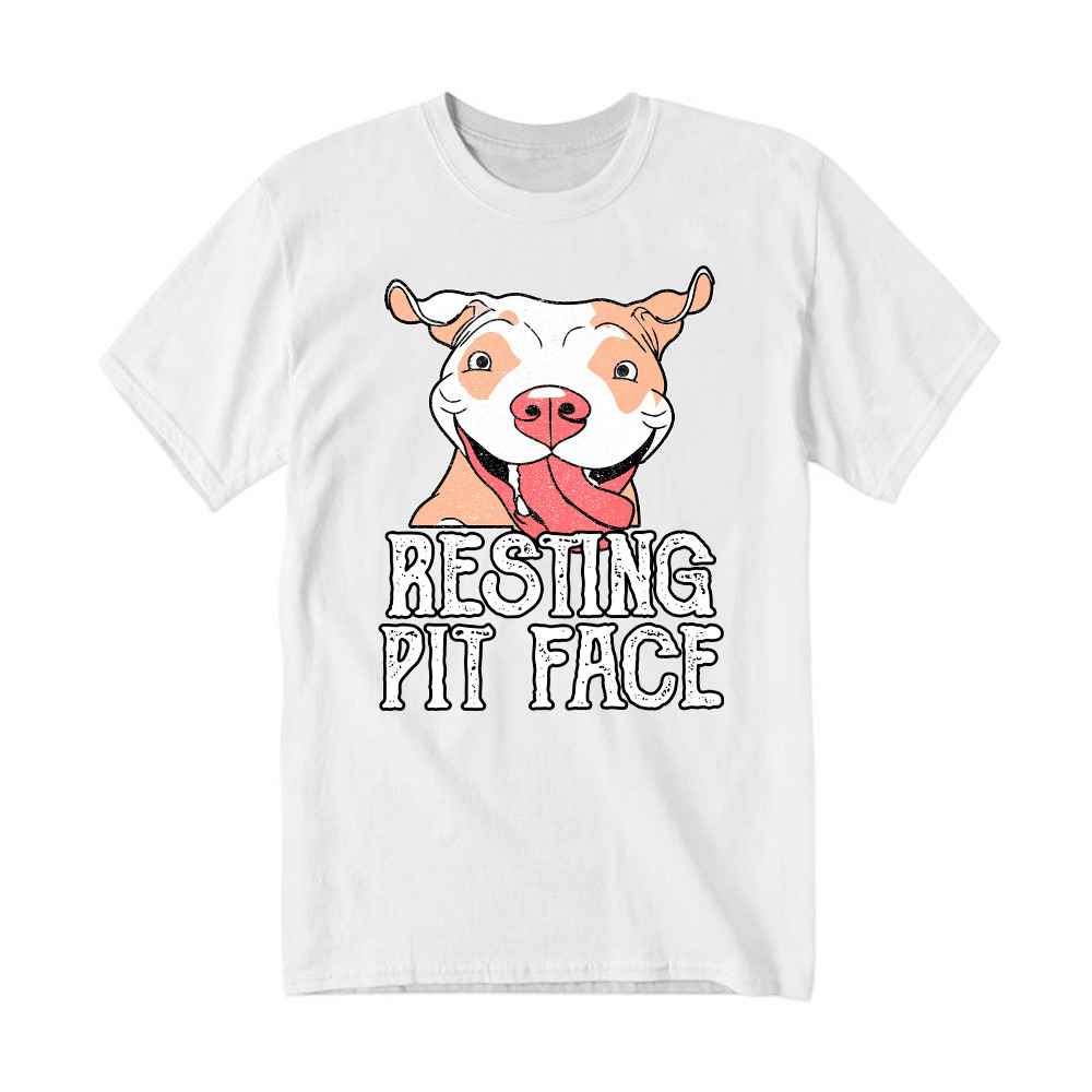 Resting Pit Face Shirt Funny Pitbull Graphic T-Shirt Gifts For Dog Owners Basgiathsweatshirts