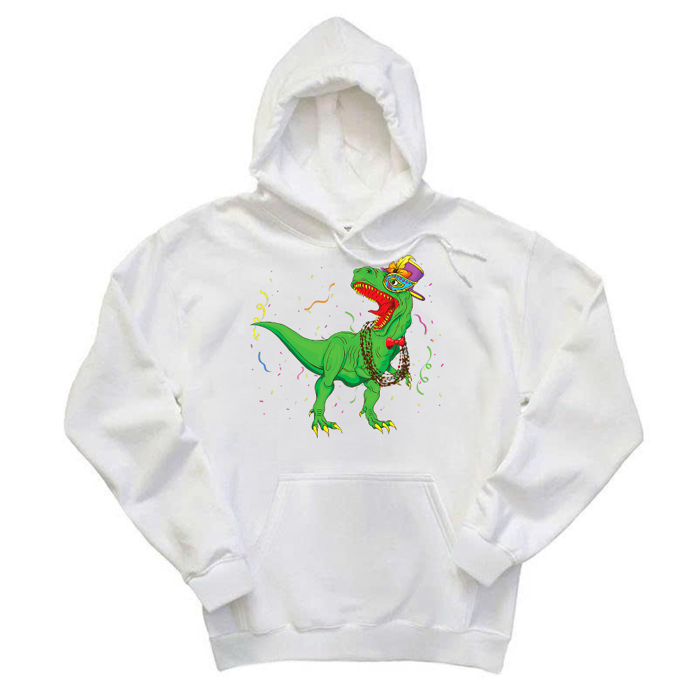 T-Rex Mardi Gras Shirt Dinosaur Lovers Party Hoodie Mardi Gras Themed Gifts Basgiathsweatshirts