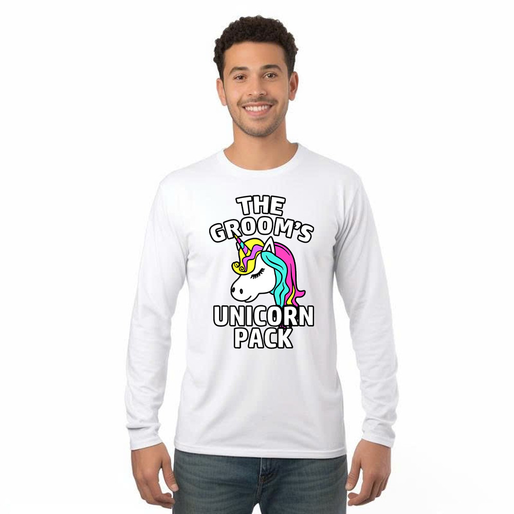 The Groom’s Unicorn Pack Long Sleeve Shirt Funny Groomsmen Shirts Gifts For Dude Friends Basgiathsweatshirts