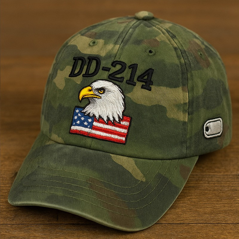 United States DD-214 Veteran Hat Eagle America Flag Dog Tag Veteran Cap Gifts For Him Basgiathsweatshirts