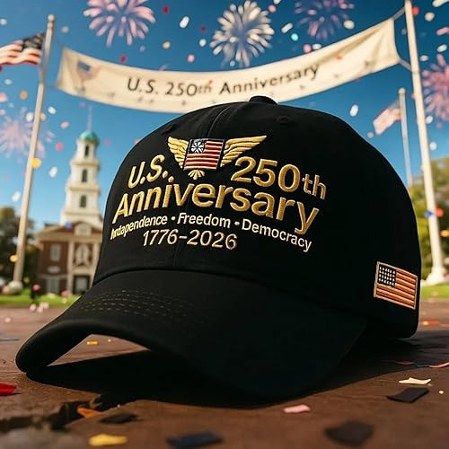 U.S. 250th Anniversary Hat American Independence Freedom Democracy Cap Patriotic Gifts Basgiathsweatshirts