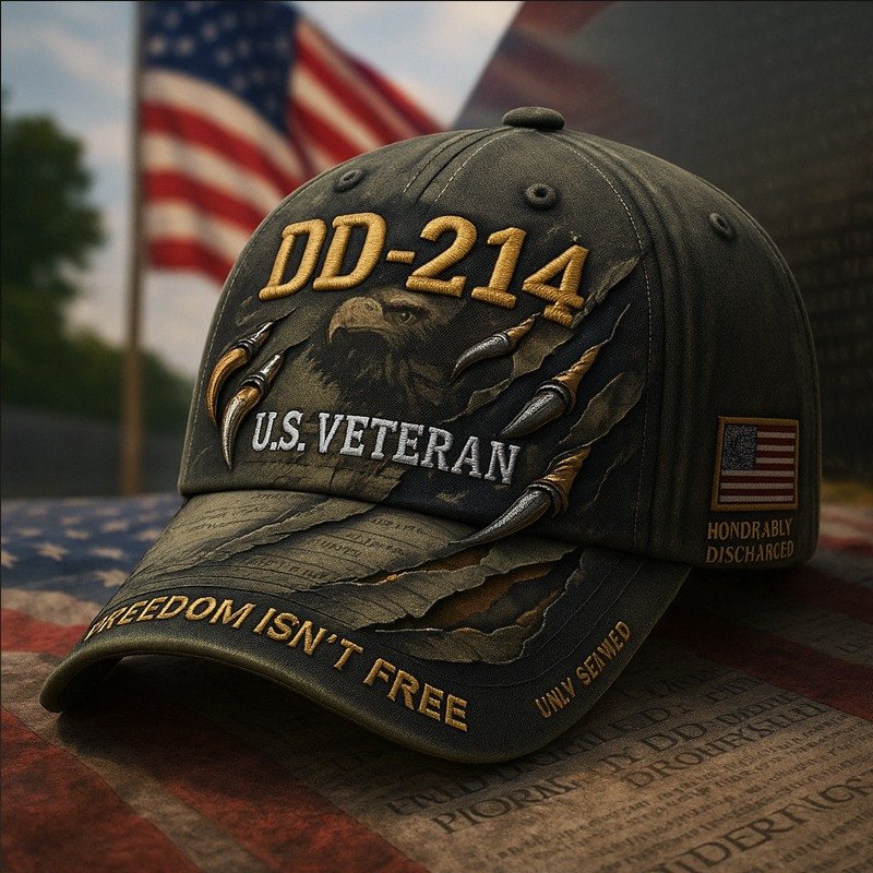 US DD 214 Veteran Hat Freedom Isn’t Free America Flag Veteran Cap Presents For Him Basgiathsweatshirts