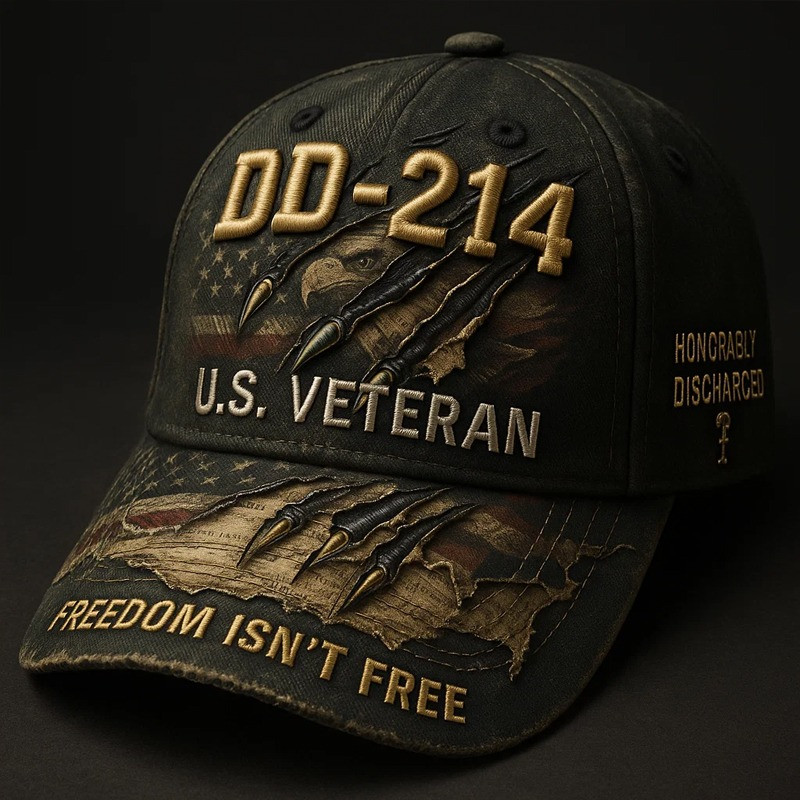 US DD 214 Veteran Hat Freedom Isn’t Free Honorably Discharged Veteran Cap Present Ideas Basgiathsweatshirts