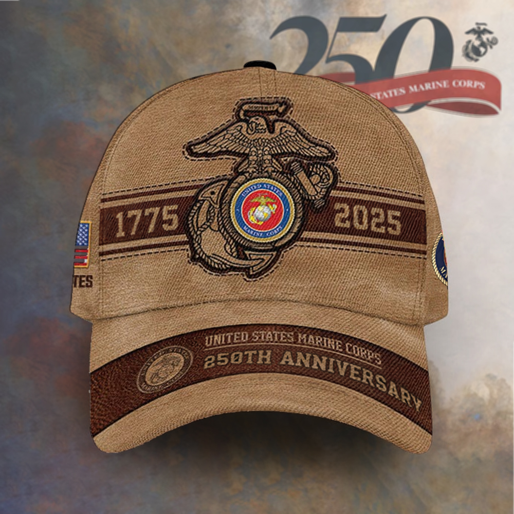 US Marine Corps 250th Anniversary Hat USMC Merch Gifts For Military Veterans Basgiathsweatshirts