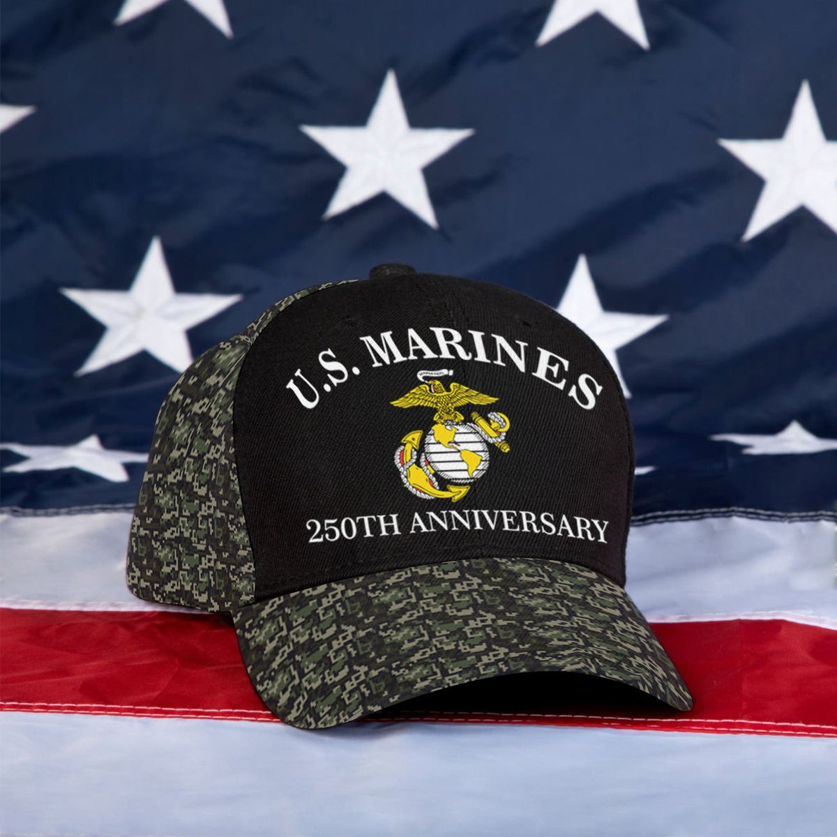 US Marines Veteran Hat 250th Anniversary Proud Veteran Cap Gifts For Him Basgiathsweatshirts