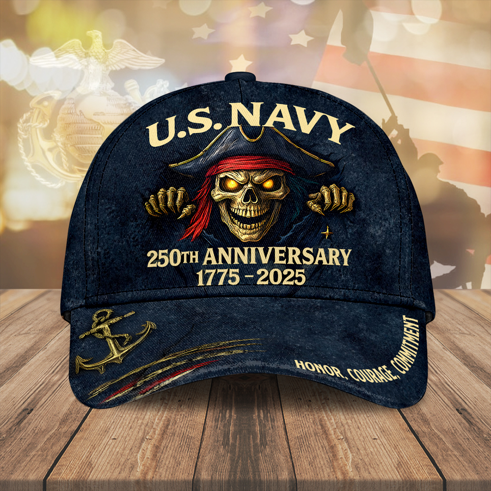 US Navy 250th Anniversary 1775 2025 Hat Honor Courage Commitment Ball Cap Gifts For Navy Basgiathsweatshirts