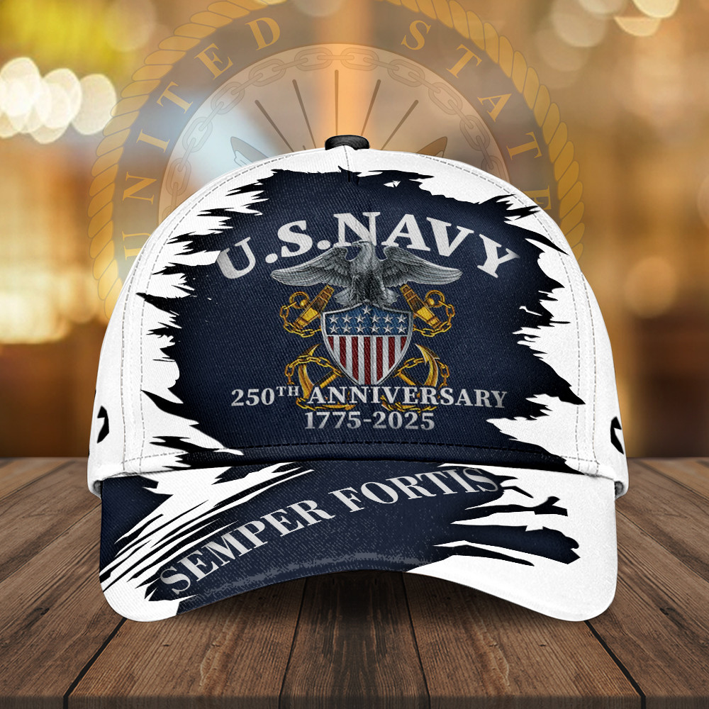 US Navy 250th Anniversary 1775 2025 Hat Semper Fortis Ball Cap Patriotic Christmas Gifts Basgiathsweatshirts