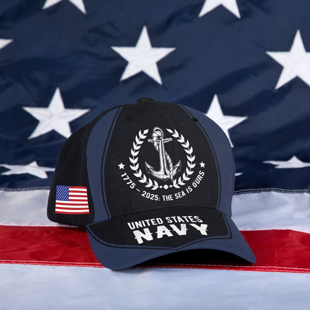 US Navy Veteran Hat 1775 2025 The Sea Is Our Military Cap Gifts For Him Basgiathsweatshirts