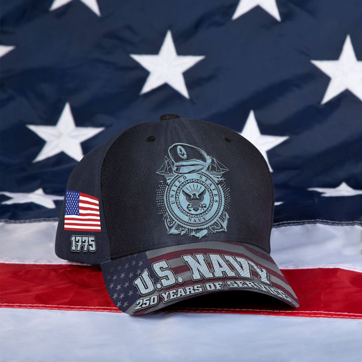 US Navy Veteran Hat 1775 250 Years Of Service Military Cap For Friends Basgiathsweatshirts