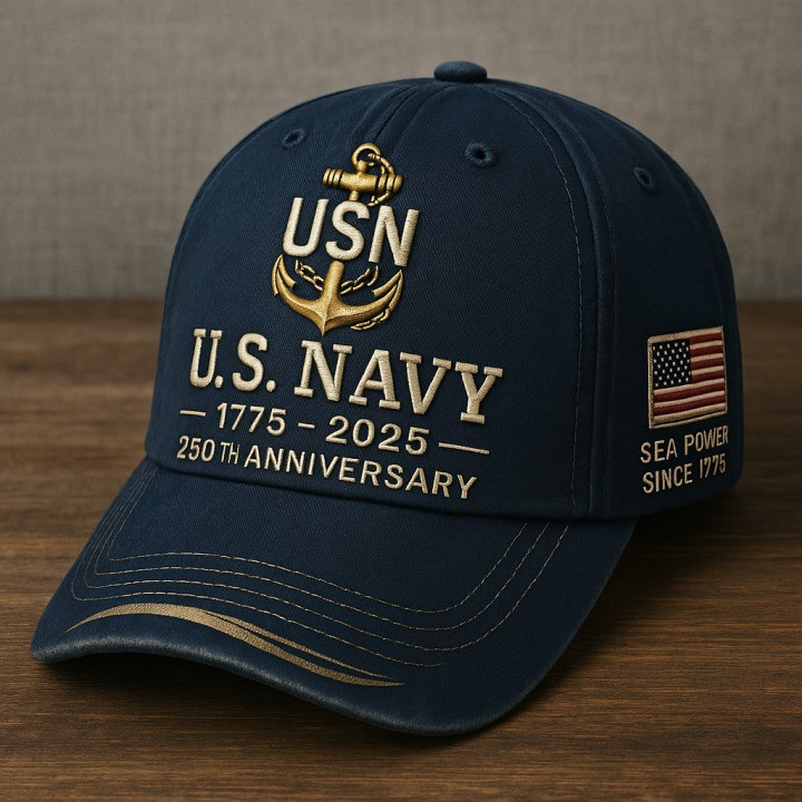 U.S Navy Veteran Hat 250th Anniversary 1775 2025 Military Cap Christmas Gifts Basgiathsweatshirts