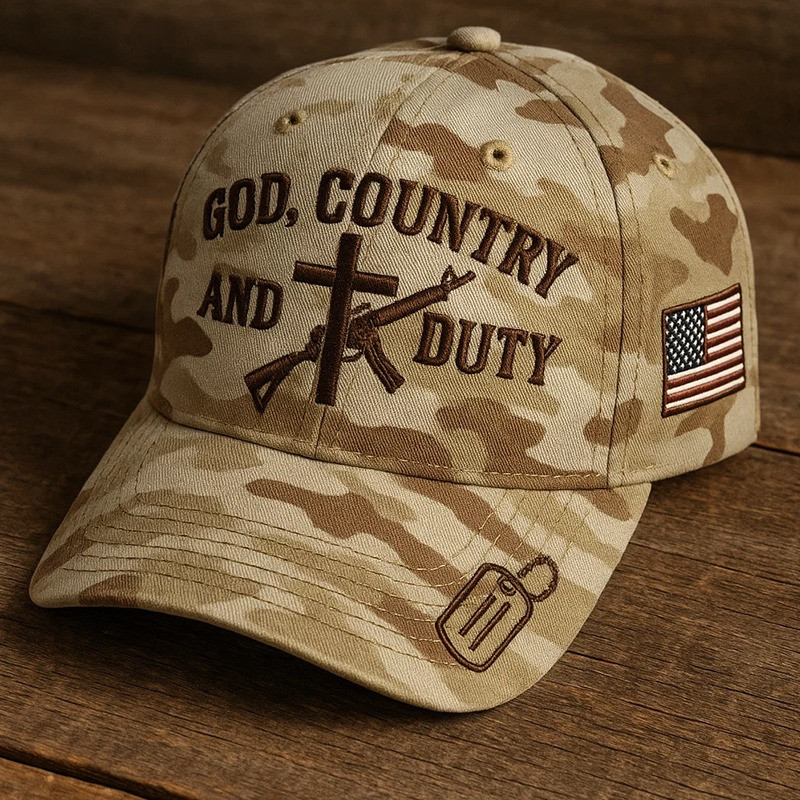 US Veteran Hat God Country And Duty America Flag Dog Tag Cap Gifts For Him Basgiathsweatshirts