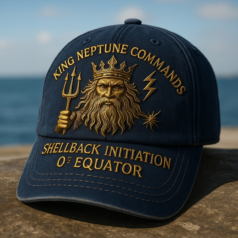 US Veteran Hat King Neptune Commands Shellback Initiation Military Cap Gifts For Patriots Basgiathsweatshirts