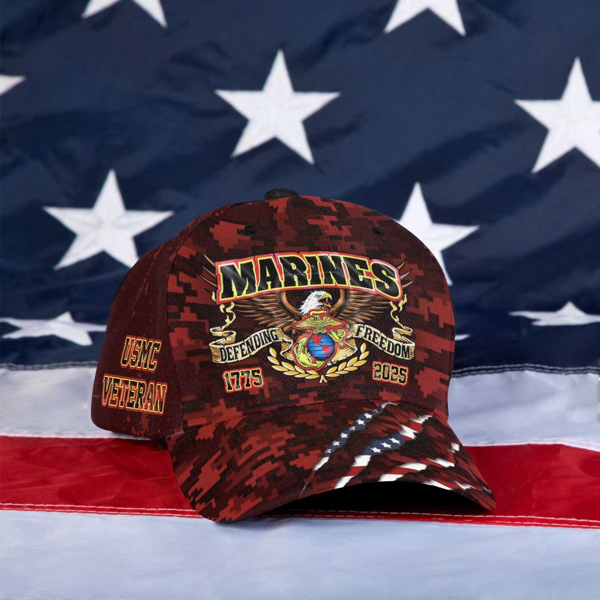 USMC Veteran Hat Marines Defending Freedom 1775 2025 Veteran Cap Gifts For Patriots Basgiathsweatshirts