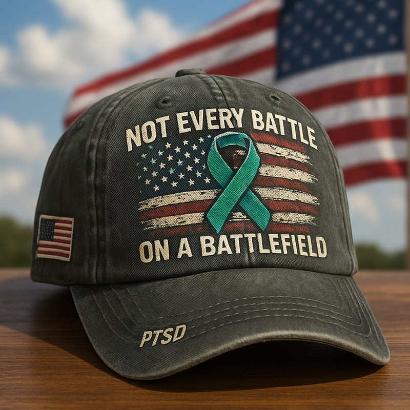 Veteran Hat Not Every Battle On A Battlefield Cap PTSD USA Flag Christmas Gifts For Patriots Basgiathsweatshirts