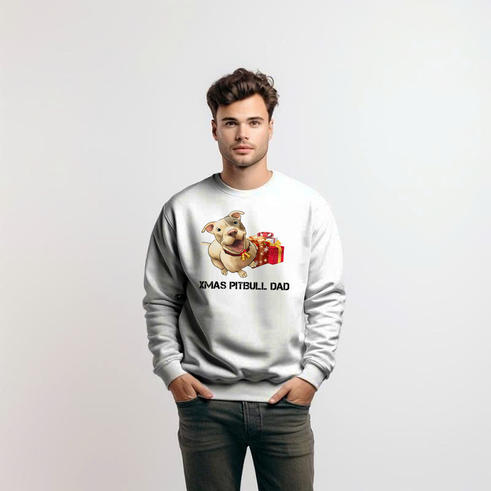 Xmas Pitbull Dad Shirt Funny Pitbull Sweatshirt Christmas Gifts For Dog Lovers Basgiathsweatshirts