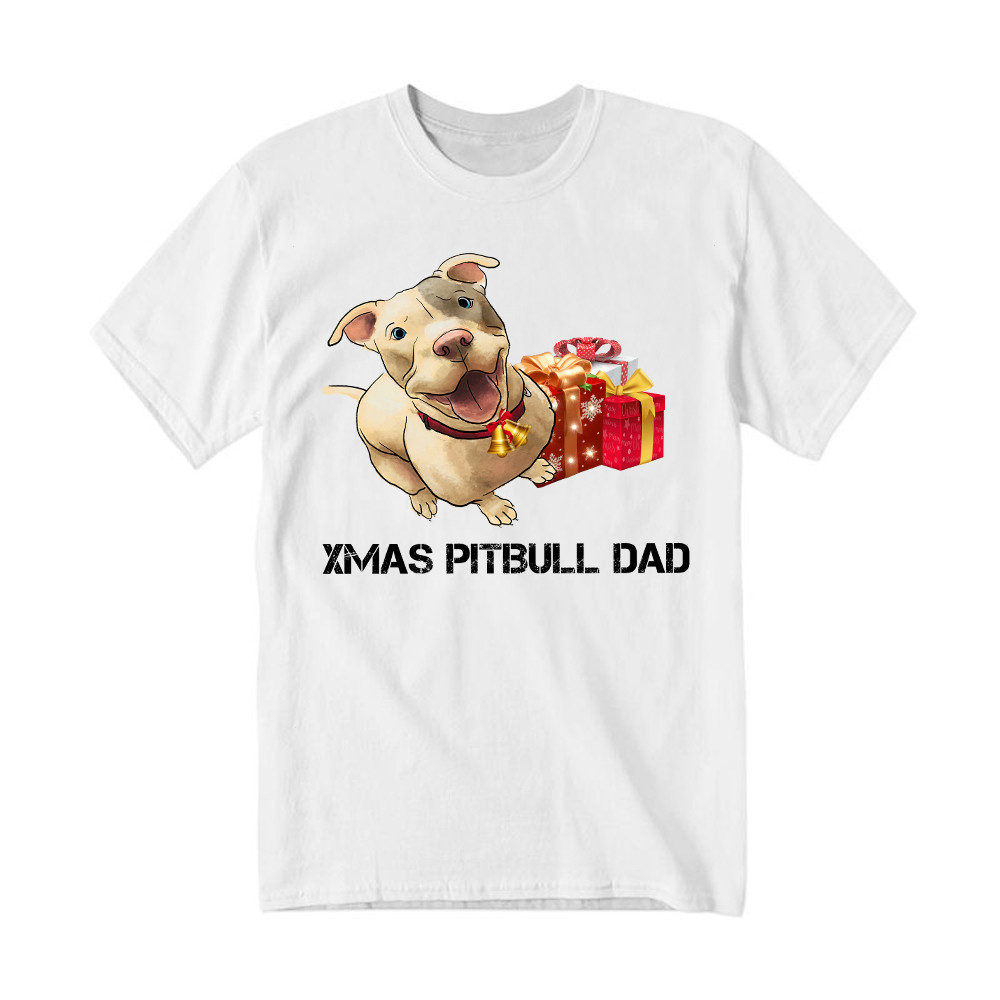 Xmas Pitbull Dad Shirt Funny Pitbull T-Shirt Christmas Gifts For Dog Lovers Basgiathsweatshirts