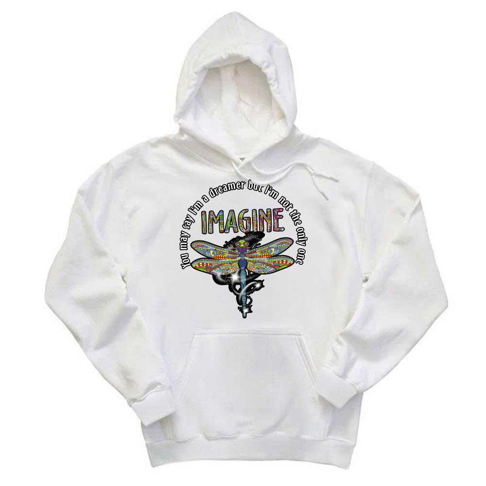 You May I’m A Dreamer But I’m Not The Only One Shirt Pattern Art Dragonfly Hoodie Men Women Basgiathsweatshirts