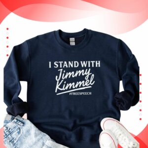I Stand with Kimmel Sweatshirt Support Jimmy Kimmel, Free Speech Political Satire Pullover