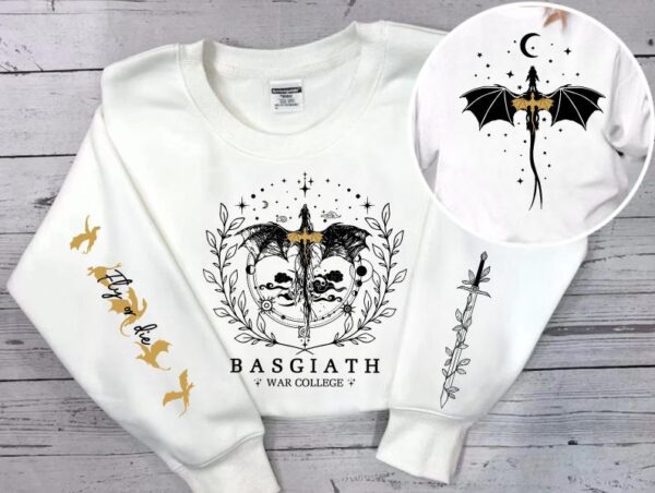 Basgiath War College 2-Sided Sweatshirt Printed On Sleeve Gift for Fan