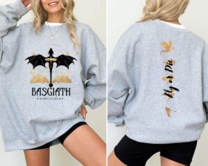 Fantasy Dragon Rider Sweatshirt, Academy Inspired Hoodie, Fly or Die Graphic Pullover, Unisex Bookish Gift for Readers