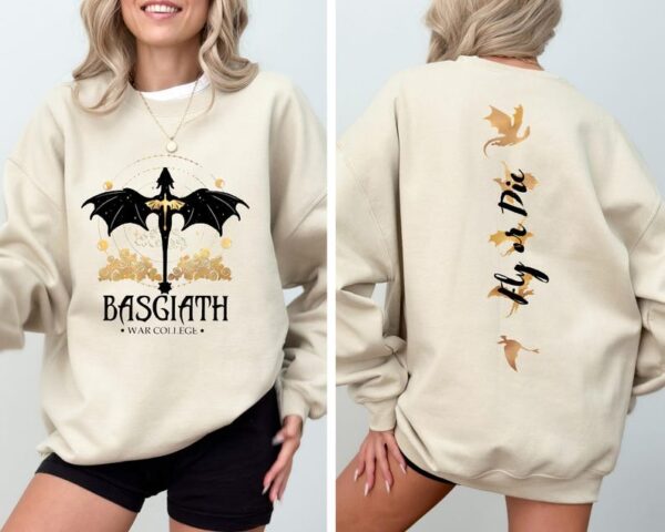 Fantasy Dragon Rider Sweatshirt, Academy Inspired Hoodie, Fly or Die Graphic Pullover, Unisex Bookish Gift for Readers
