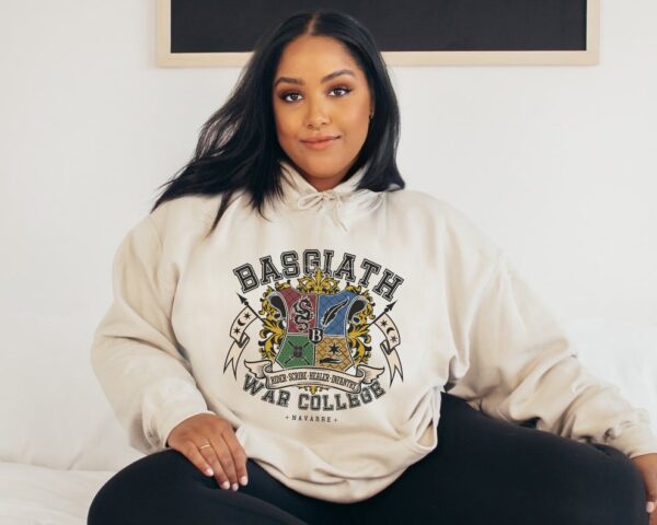 Basgiath War College Quadrants Crest Hoodie – Fourth Wing Fantasy Book Merch Sweatshirt Gift for Fans