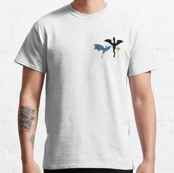 Dragon Trio Graphic T-Shirt, Fantasy Book Inspired Tee, Unisex Gift for Readers and Fans