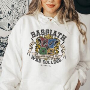 Basgiath War College Quadrants Crest Hoodie – Fourth Wing Fantasy Book Merch Sweatshirt Gift for Fans
