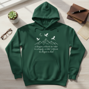 Fourth Wing Inspired Dragon Rider Hoodie Bookish Minimalist Gift
